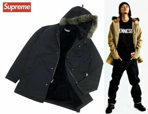 正規品 supreme シュプリーム 11Aw Workers Parka 裏地ボア ワーカーズ パーカー モッズコート ジップアップ ブルゾン M ブラック メンズ