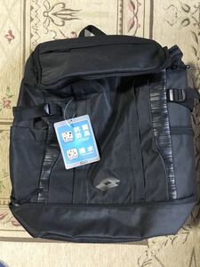 送料無料 新品 未使用 ロット lotto BACK PACK バッグ 3層デイバッグ 黒 リュック 鞄 バックパック サッカー フットサル