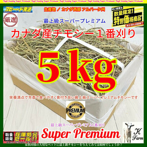 【2/29まで限定】 カナダ産 チモシー 5kg スーパープレミアム （１番刈り）最上質アルバータ州産 /牧場運営の当方が見極めた極上チモシー