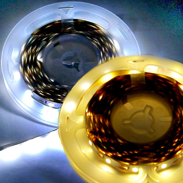 ☆ LED ライト テープ 5V 白昼色 4m・電球色 4m 【4m×2本 USBケーブル装着済】 切断可 両面テープ付 ★匿名配送・無料 ★