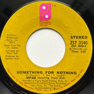 【試聴 7inch】MFSB Featuring The Three Degrees / Something For Nothing, TSOP 7インチ 45 muro koco フリーソウル Jay-Z