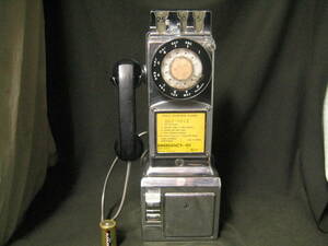 １９８０年代ＵＳＥＤ　ＵＳＡ製ステンレスボディー公衆電話　実機　ＵＳＡ電話機　テレフォン　昭和レトロ