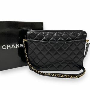 【ITPUP49WBHRS】CHANEL シャネル ショルダーバッグ レザー チェーンショルダーバッグ ヴィンテージ 黒