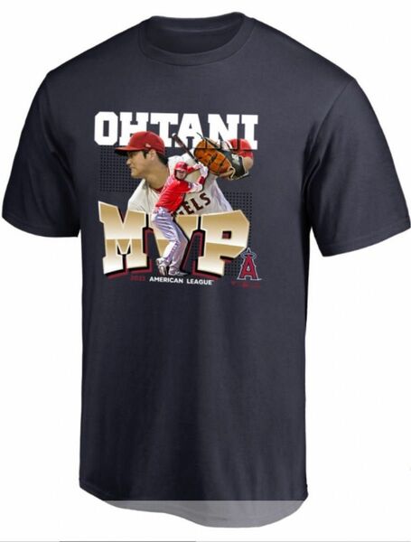 エンゼルス大谷翔平ア・リーグ MVP 記念 2023 フォト Tシャツネイビー