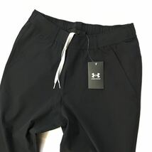 ●M184新品【メンズL】黒ブラック アンダーアーマーウーブンUNDERARMOUR ゴルフ ベルトループ テーパード パンツ オールシーズン_画像2