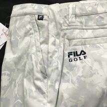 ▲B163新品【メンズM】 白 FILA GOLF フィラ ゴルフ 3層ボンディング ストレッチ テーパード パンツ 裏地　グラフィック迷彩 裾上げ可_画像3