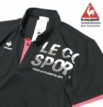 ◆H148新品【メンズXL(O)】紺ネイビー ルコック 左胸ロゴ 半袖ポロシャツ ゴルフ ボタンダウン le coq sportif ゴルフ さらさら生地 UV_画像1