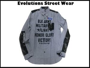 新品 正規品　ワークミリタリーシャツEvolution Street Wear LS Shirt ロングスリーブシャツ（Brooklyn Newyork) XL