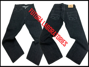 フュチュラ2000　FUTURA　2000　デッドストック 完売モデルデニム　新品 Futura Laboratories Jeans デニムジーンズ　黒 XS　MHISTUSS