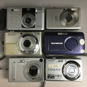 MI7/74 ジャンク デジカメ まとめて 6台 ニコン カシオ CANON KONICA OLYMPUS COOLPIX EXILIM IXY REVIO M-40 カメラ 部品取り