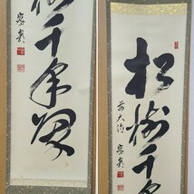 真作 掛軸 茶道具 茶掛 自筆一行書 大徳寺 派 円通寺 栗原密巌 紙外箱 墨跡 墨蹟 軸 書 『　松樹千年翠　』 茶道 共箱　前大徳　_画像3