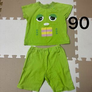 ガチャピン　半袖ベビーパジャマ　上下セット　サイズ90 グリーン　ハーフパンツ