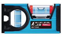 ゆうパケ可 シンワ ブルーレベルJr.2 品名100mm 品番73360 水平器 全気泡管±1.0mm/m 高精度 V字型溝付 BLUE LEVEL 。_画像1