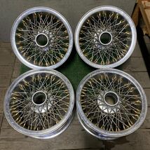 旧車 ワイザーホイール 3ピースホイール 16インチ 16×8J OFF;+32 ハブ径;約80mm 傷あり、錆びあり 4本 1本曲がりあり_画像1