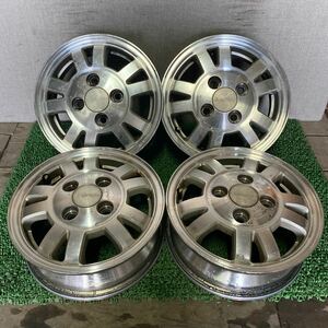 Subaru SUBARUGenuineWheels SambarWheels 12Inch 12×4J OFF;+45 PCD;100-4H ハブ径;約59mm 傷Yes、剥がれYes、錆びYes 4本 