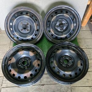 鉄ホイール ラクティスホイール 16インチ 16×5.5J OFF:+39 PCD;100-4H ハブ径;約54mm 傷あり、錆びあり 4本 