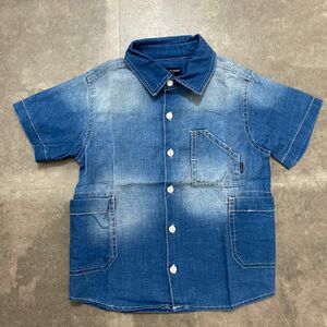 BACK NUMBER 半袖シャツ デニムシャツ ブルー　キッズ　110