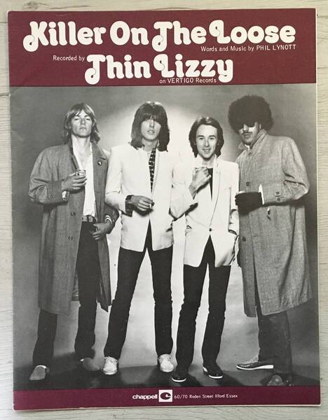 THIN LIZZY KILLER ON THE LOOSE 楽譜 UK製