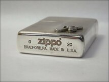 着火確認済み!! ZIPPO/ジッポー◆オイルライター Kイニシャル付◆シルバー スピン加工 2020年製 箱付き_画像4