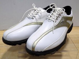 ★ GOLDEN PRIX GPGS-10261 ゴルフシューズ 25.５cm ゴールデンプリックス ホワイト系×ゴールド系 靴 ★