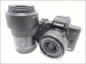 美品 Canon/キャノン◆ミラーレス/EOS Kiss M2◆EF-M15-45mm EF-M55-200mm 4K対応 Wi-Fi Bluetooth ダブルズームキット エントリークラス