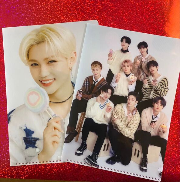 ストレイキッズ ファミマコラボ クリアファイル 2枚セット Straykids フィリックス 限定 スキズ