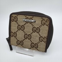 GUCCI グッチ コインケース 小銭入れ 財布 GG キャンバス ブラウン ベージュ_画像1