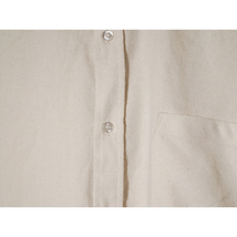 【新品】ネルシャツ 無地 ルーズフィット■Sサイズ / O-WHITE■ホワイト白 ビッグシルエット フランネル ソリッドカラー ネル81300_画像5