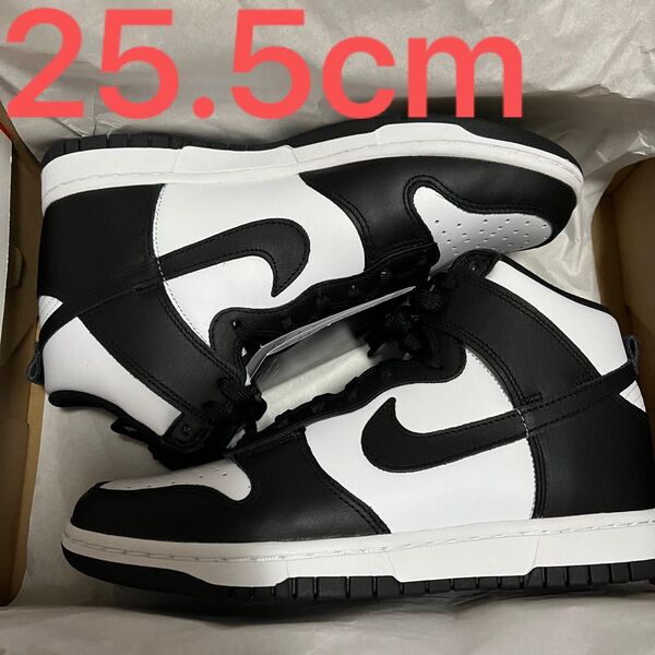 NIKE WMNS dunk high BLACK White 25.5cm