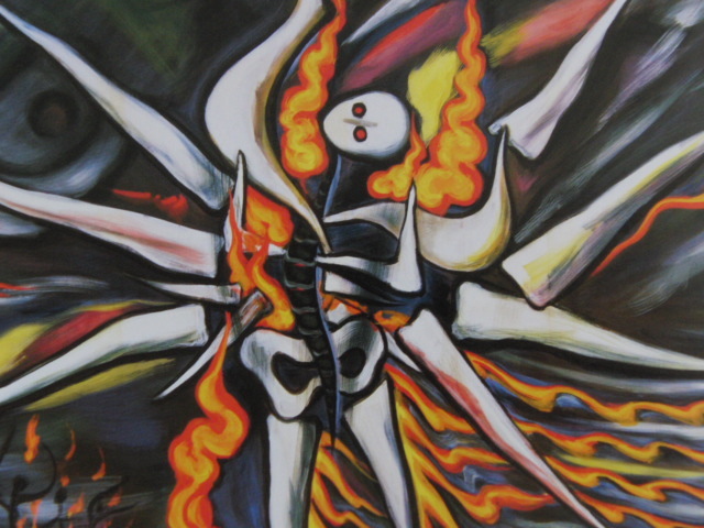 Taro Okamoto, [Mythos von morgen C], Aus einem seltenen gerahmten Kunstbuch, Brandneuer, hochwertiger Rahmen mit Rahmen, Guter Zustand, Kostenloser Versand, Innere, Malerei, Ölgemälde, Abstraktes Gemälde