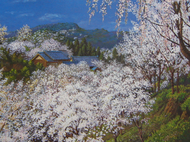 Masaaki Nonami, [In Yoshino], From a rare collection of framing art, Beauty products, New frame included, interior, spring, cherry blossoms, Painting, Oil painting, Nature, Landscape painting