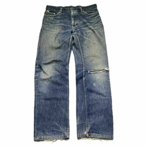 90s helmut lang 1999年 本人期ヘルムートラング jeans ジーンズ archive 希少 アーカイブ パンツ 初期 ペイント destressed デニム raf 紺