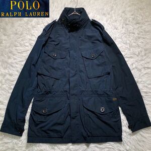 POLO RALPH LAUREN ポロラルフローレン　M-65型　ミリタリージャケット　ブルゾン　M ネイビー　ジップアップ エポレット　首元フード　