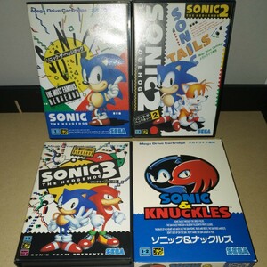 * beautiful goods / box opinion attaching * Sonic * The * Hedgehog 1~3 + Sonic & Knuckle z4 pcs set SONIC THE HEDGEHOG SONIC&KNUCKLES