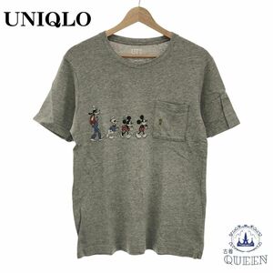 ☆美品☆ UNIQLO ユニクロ トップス Tシャツ 半袖 レディース グレー M 901-2396 送料無料 古着