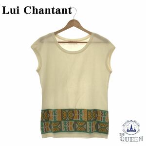 ☆美品☆ Lui Chantant ルイシャンタン トップス タンクトップ ニット 袖なし カジュアル レディース ホワイト 38 901-2784 送料無料