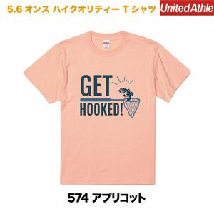 ★送料無料★GET HOOKED　オリジナルTシャツ　5001-574【アプリコット】文字変更対応