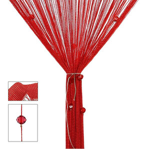 ひものれん 紐のれん ストーン付き レッドX2枚