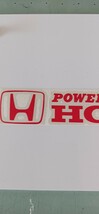 ホンダステッカー　POWERED by HONDA 透明に赤プリント_画像3