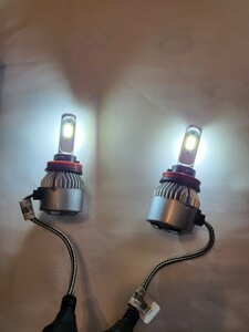 LED　フォグランプバルブ　H11/H8　6000LM　50W　中古品　点灯確認済み