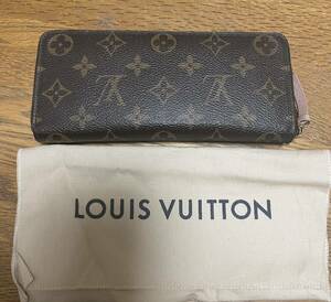 極美品 LOUIS VUITTON ルイヴィトン 長財布 モノグラム ポルトフォイユ クレマンス ローズ バレリーナ M61298 ラウンドファスナー