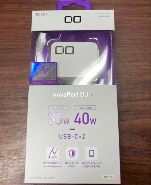 新品　CIO 40W 2ポート GaN充電器 NovaPort DUO 40W CIO-G30W2C-WH （ホワイト）