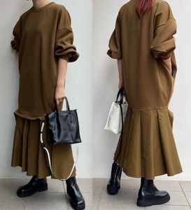 ■完売 ENFOLD TAFFETA-SKIRT DRESS ワンピース 36 エンフォルド