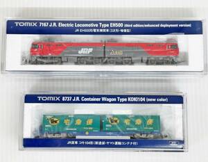  unused corresponding TOMIX N gauge 7167 EH500 shape . direct current electric locomotive 3 next shape increase . type 8737koki104 shape . car new painting Yamato Transport container attaching set JR cargo #