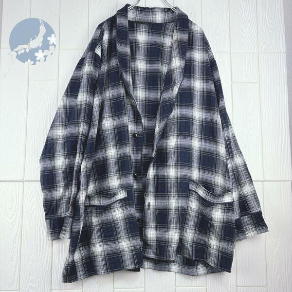 【美品】　オーバーサイズ　ジャケット　サイズ40(L)ネルシャツデザイン　M&S
