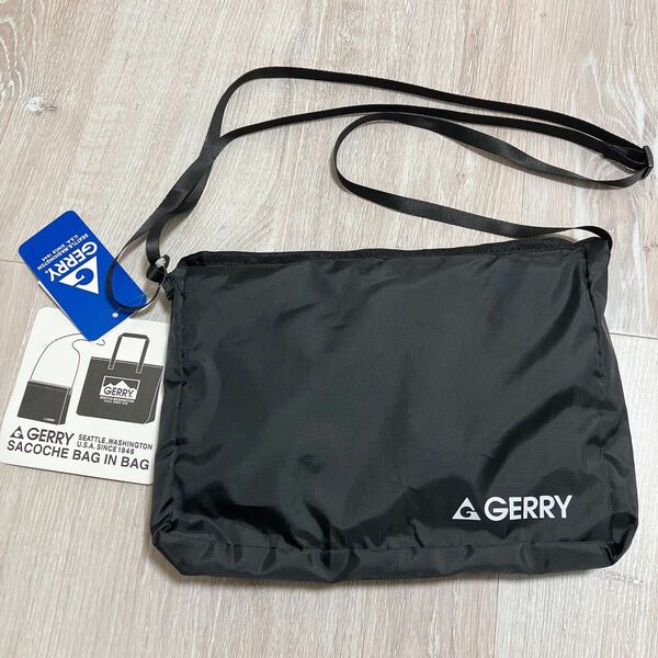 GERRY ボディバッグ　2way エコバッグ　ブラック