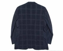 15AW 定価25万 極美品 ETRO エトロ New Jersey チェック×ペイズリー柄切替 ウールコットンジャージー ジャケット ネイビー メンズ 58_画像10