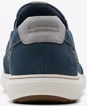 送料無料 Clarks 28cm ネイビー プレーン 軽量 スニーカー ローファー スリッポン ビジネス レザー シューズ ブーツ スーツ JJJ268_画像7