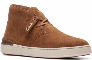 送料無料 Clarks 30cm スニーカー コニャック デザートブーツブラウン スエード レザー テクノロジー 軽量 ブーツ ビジネス JJJ273