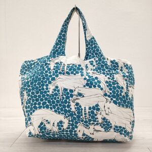 mina perhonen oasispa knee ni bag os9901 horse cotton tote bag light blue white mina perhonen 4-0125G 226613